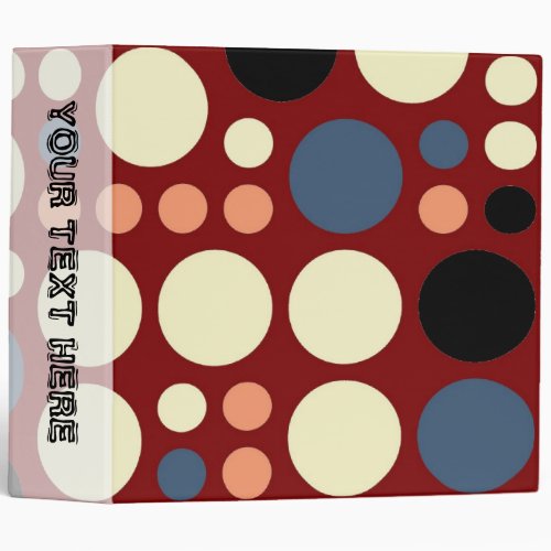 Retro colorful polka dots seamless graphic design 3 ring binder