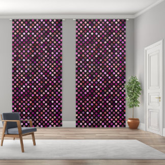 Retro Colorful Polkadots Pattern Blackout Curtains