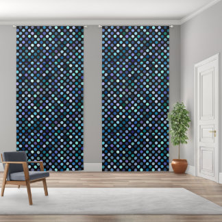 Retro Colorful Polkadots Pattern Blackout Curtains