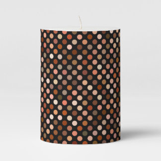Retro Colorful Polkadots Pattern Pillar Candle