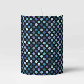 Retro Colorful Polkadots Pattern Pillar Candle