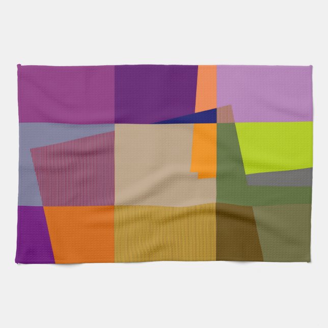 Retro Colorful Pop Art 2 Kitchen Towel (Horizontal)