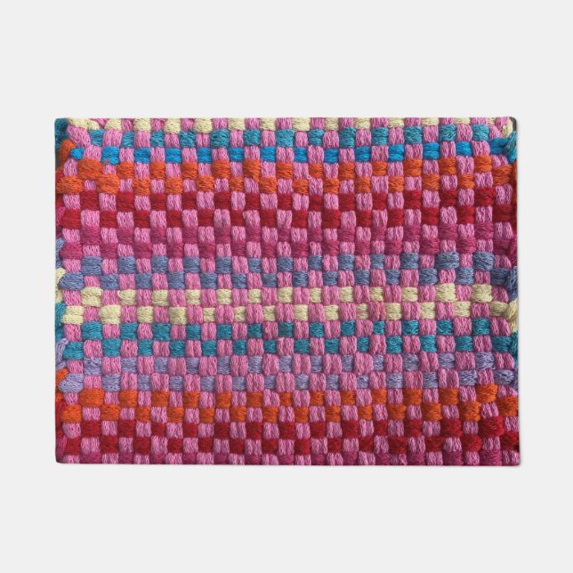 Retro Colorful Potholder Design Door Mat (Front)