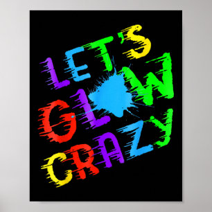 Retro Colorful Quote Glowing Party 80s Group Team  Poster