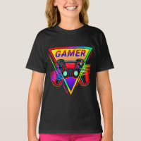 Retro Colorful Rainbow Gamer Computer Gaming 
