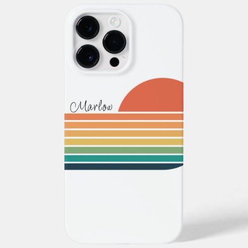Retro Colorful Rainbow Stripe Sunset  Case_Mate iPhone 14 Pro Max Case