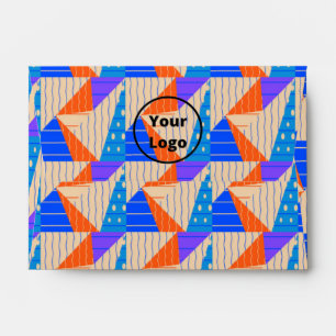 Retro colorful shapes on brown envelope