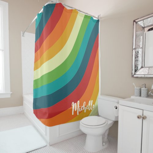 Retro Colorful Shower Curtain