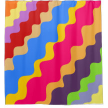 Retro colorful slanting wavy pattern 