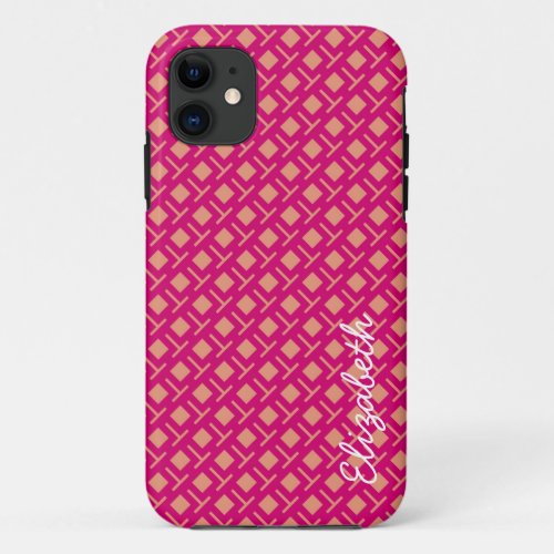 Retro Colorful Squares Modern Geometric Pattern 2 iPhone 11 Case