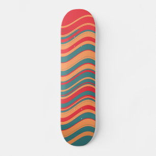Retro Colorful Stripes Decorative Art 2 Skateboard Deck