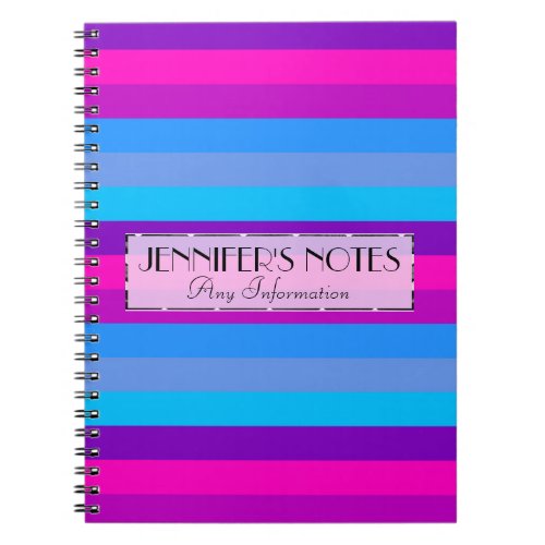 Retro Colorful Stripes Pattern 11 Notebook