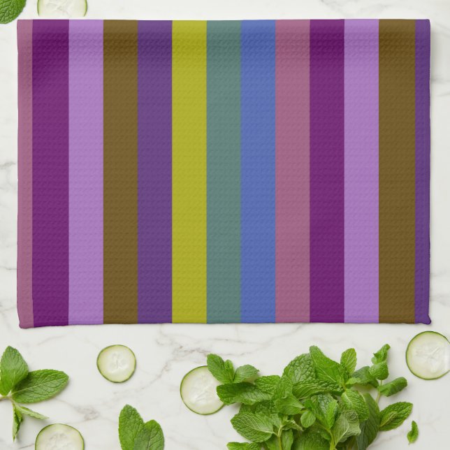 Retro Colorful Stripes Pattern #18 Towel (Folded)