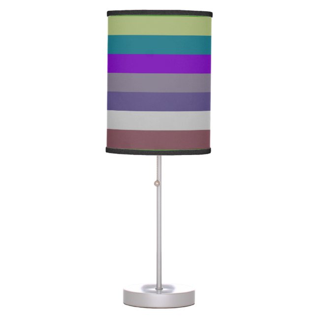 Retro Colorful Stripes Pattern #19 Table Lamp (Front)
