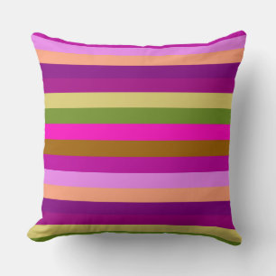 Retro Colorful Stripes Pattern #30 Throw Pillow