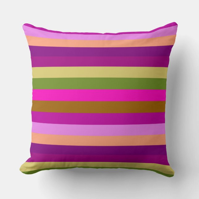 Retro Colorful Stripes Pattern #30 Throw Pillow (Front)