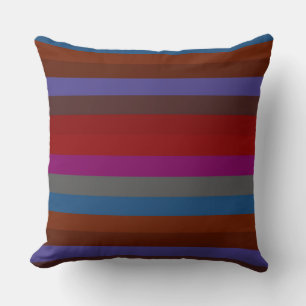 Retro Colorful Stripes Pattern #42 Throw Pillow