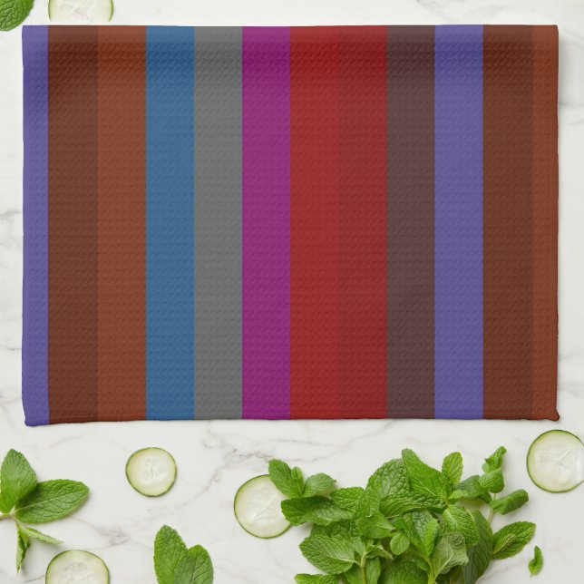 Retro Colorful Stripes Pattern #42 Towel (Folded)