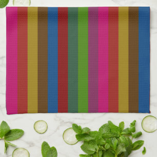 Retro Colorful Stripes Pattern #47 Towel