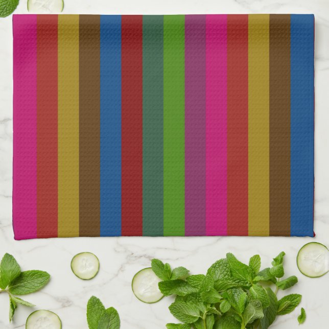 Retro Colorful Stripes Pattern #47 Towel (Folded)