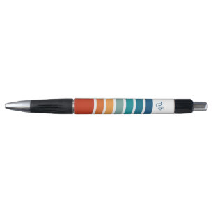 Retro Colorful Stripes Pattern with Any Monogram Pen
