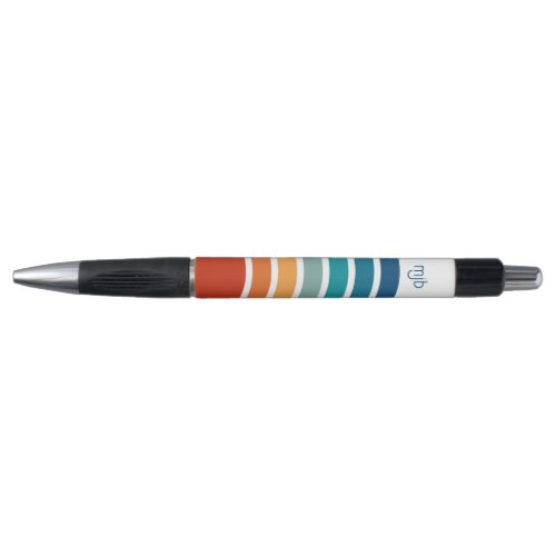 Retro Colorful Stripes Pattern with Any Monogram Pen