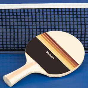 Retro Colorful Stripes Personalized Ping Pong Paddle