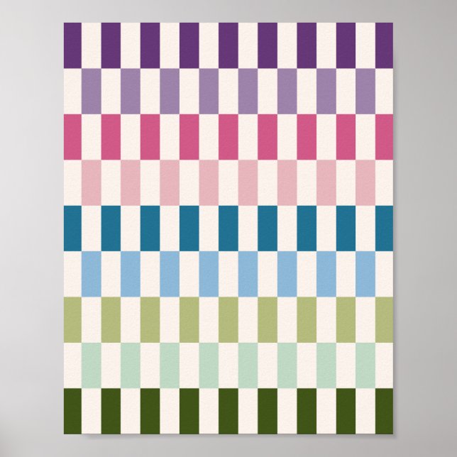 Retro Colorful Stripes Poster (Front)