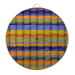 Retro colorful stripes wicker graphic design dartboard