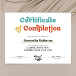 Retro Colorful Student Diploma Certificate Award<br><div class="desc">Trendy certificate award in pastel colorfule design,  with retro style fonts and space for your business logo. Perfect to create professional certificate of completion diplomas for your students. You can use this certificate of achievement for any type of accreditation,  simply edit the text to suit your needs.</div>