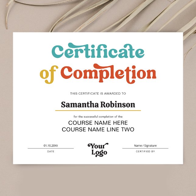 Retro Colorful Student Diploma Certificate Award (Creator Uploaded)