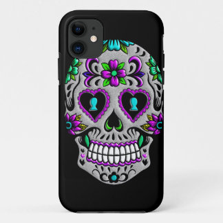 Retro Colorful Sugar Skull iPhone 11 Case