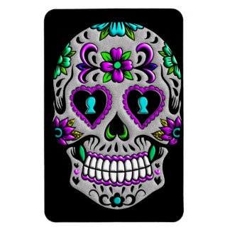 Retro Colorful Sugar Skull Magnet
