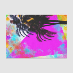 Retro Colorful Summertime Beach Party Palm Trees Tissue Paper