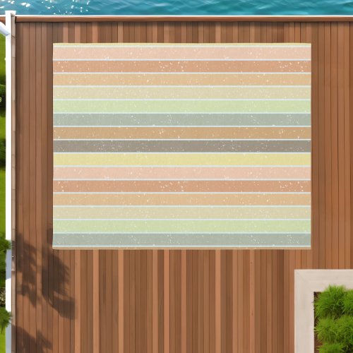 Retro Colorful Textured Stripes Bright Mod Outdoor Rug