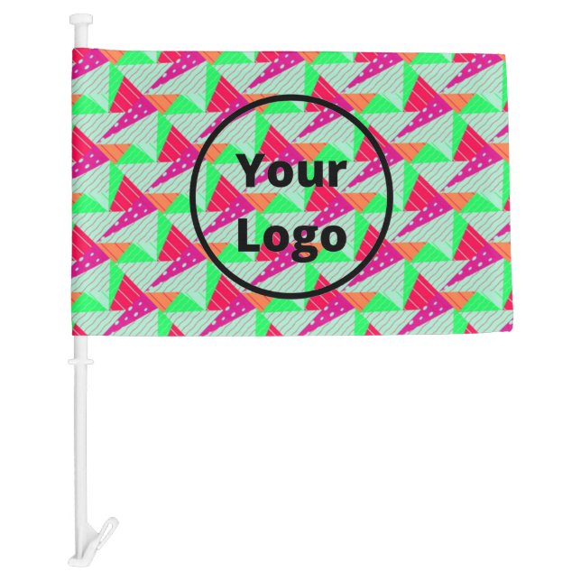 Retro colorful triiangles pattern car flag (Front)