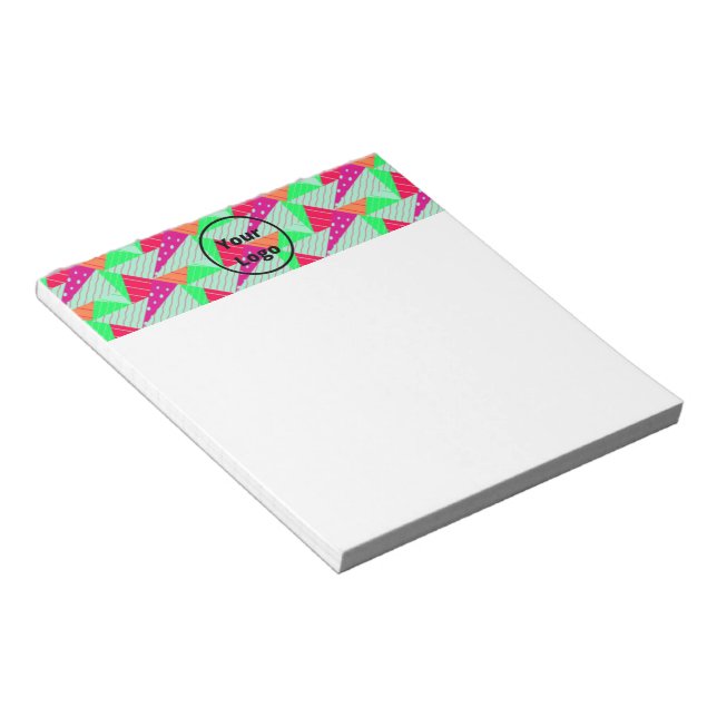 Retro colorful triiangles pattern notepad (Angled)