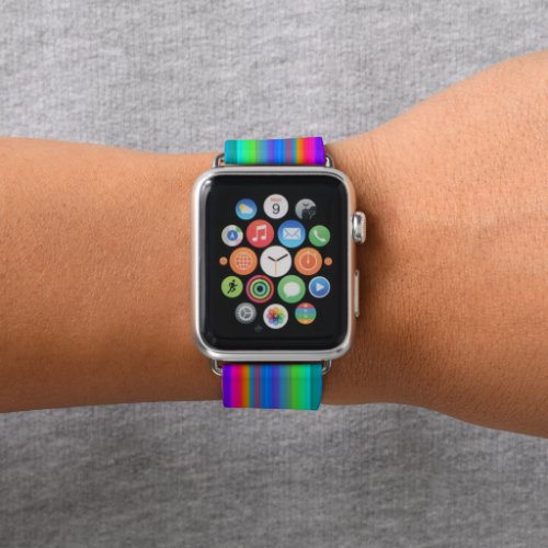 Retro Colorful Tropical Island Sunset Silhoette Apple Watch Band