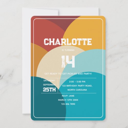 Retro Colorful Vintage Abstract Art Birthday Party Invitation