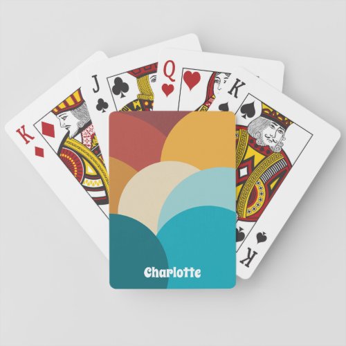 Retro Colorful Vintage Abstract Art Personalized  Playing Cards