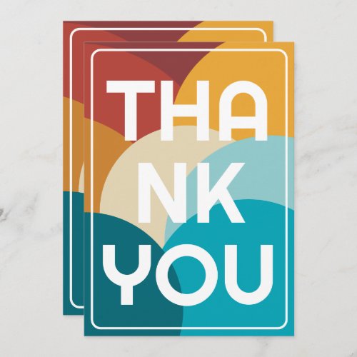 Retro Colorful Vintage Abstract Art  Thank You Card