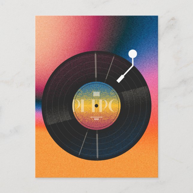 Retro colorful Vinyl Postcard (Front)