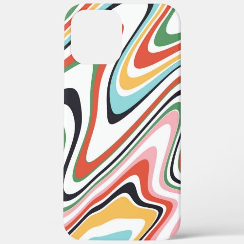 Retro Colorful Wavy Lines Modern Design iPhone 12 Pro Max Case