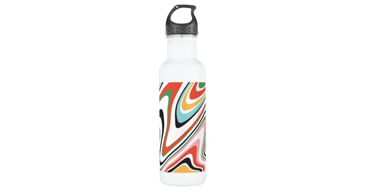 Vacuum Insulated Bottle, 22oz, Aesthetic Print Water Bottle, Metal Bottle  for Water, Retro Print Inspirational Message Water Bottle 