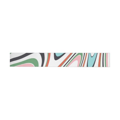 Retro Colorful Wavy Lines Modern Design Wrap Around Label
