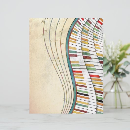 Retro Colorful Wavy Piano (Standing Front)