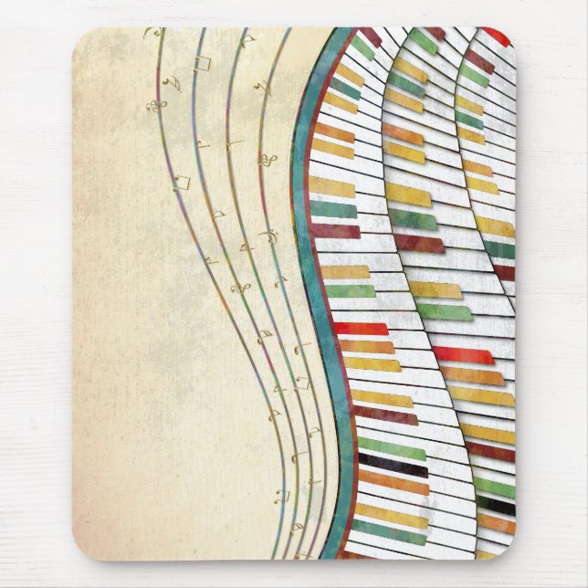 Retro Colorful Wavy Piano  Mouse Pad (Front)