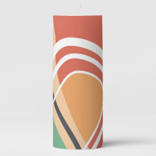 Retro colors abstract artistic eye pillar candle