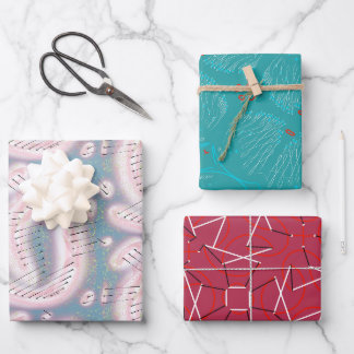 RETRO COLORS and SHAPES 1950 woo hoo Wrapping Paper Sheets