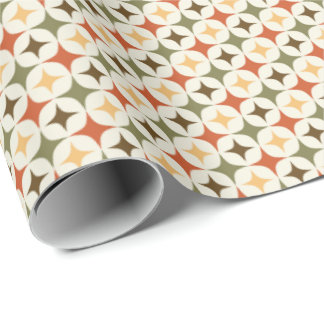 Retro Colors Atomic 50s Shapes Pattern Wrapping Paper